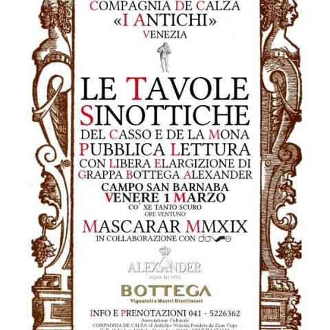 Le Tavole Sinottiche - Pubblica Lettura - Campo San Barnaba - Venere 1 marzo