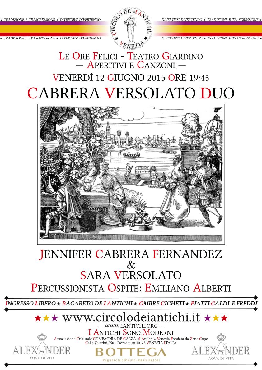 Circolo de I Antichi - Ore Felici - Aperitivi e Canzoni - Jennifer Cabrera Fernandez & Sara Versolato Duo - 12 giugno 2015