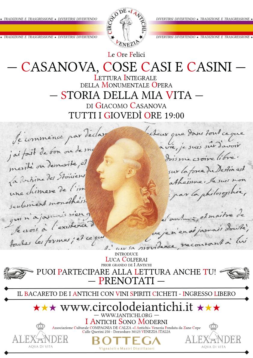 Circolo de I Antichi - Ore Felici - Casanova, Cose Casi Casini - Lettura Integrale della Storia della Mia Vita di Giacomo Casanova