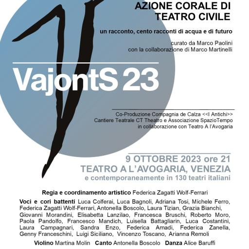VajontS23 Teatro a l'Avogaria lunedì 9 ottobre 2023 ore 21.